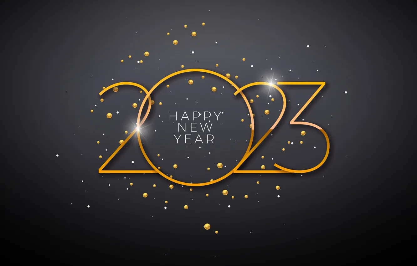 Photo wallpaper new year, Christmas, date, 2023