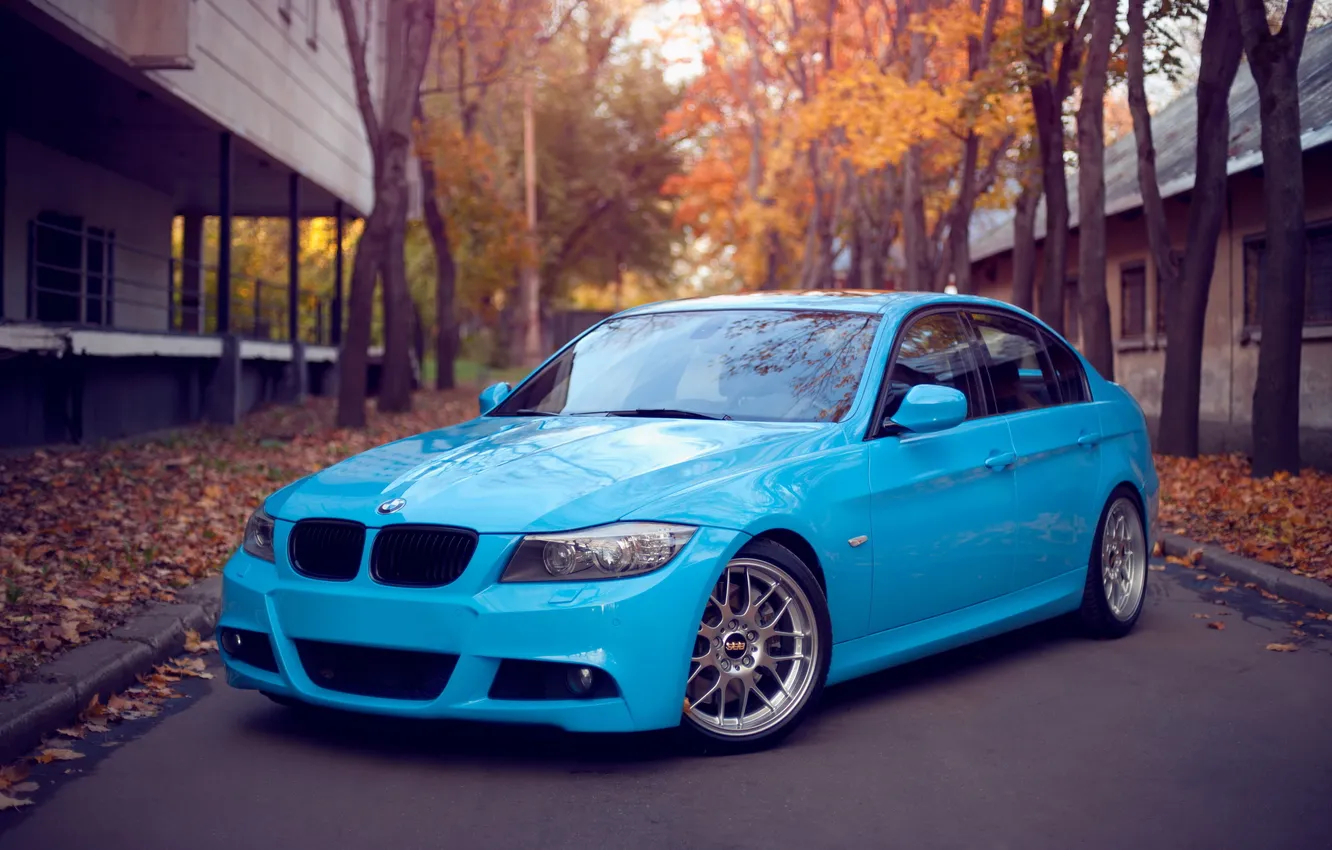 Photo wallpaper blue, tuning, BMW, BMW, sedan, 3 Series