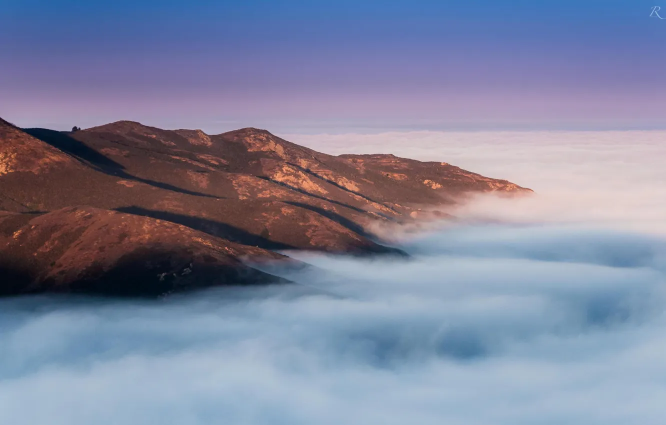 Photo wallpaper clouds, mountains, nature, height, mountain range
