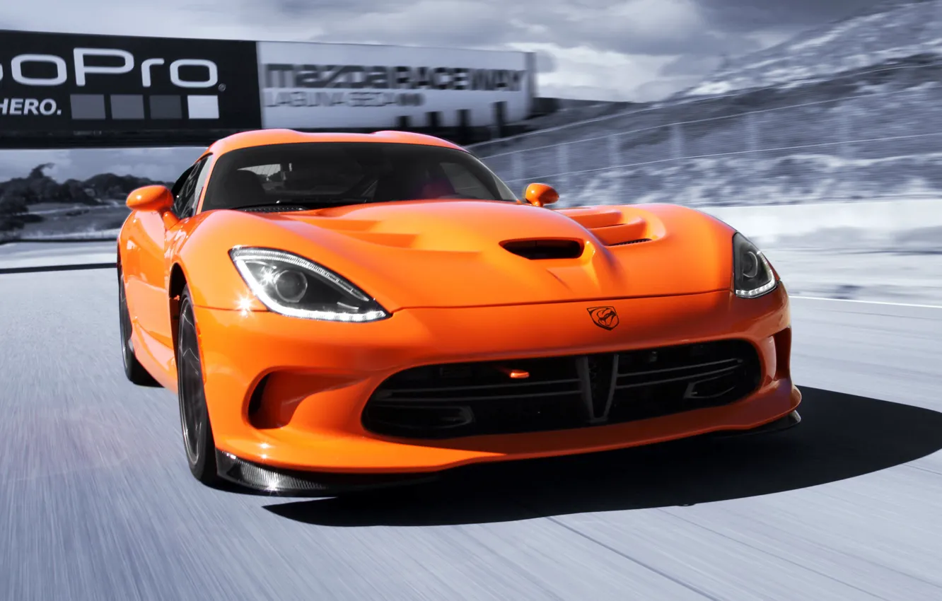 Photo wallpaper machine, speed, Dodge, Viper, the front, SRT