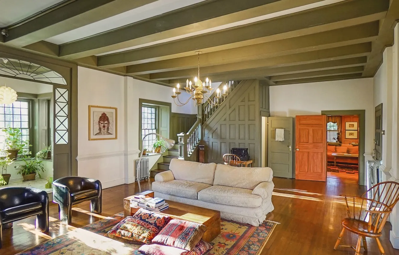 Photo wallpaper design, style, interior, ladder, living room, greenhouse