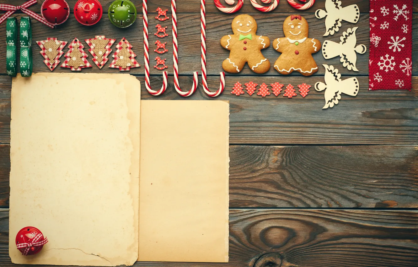 Photo wallpaper new year, cookies, Christmas, candy, merry christmas, cookies, decoration, gingerbread