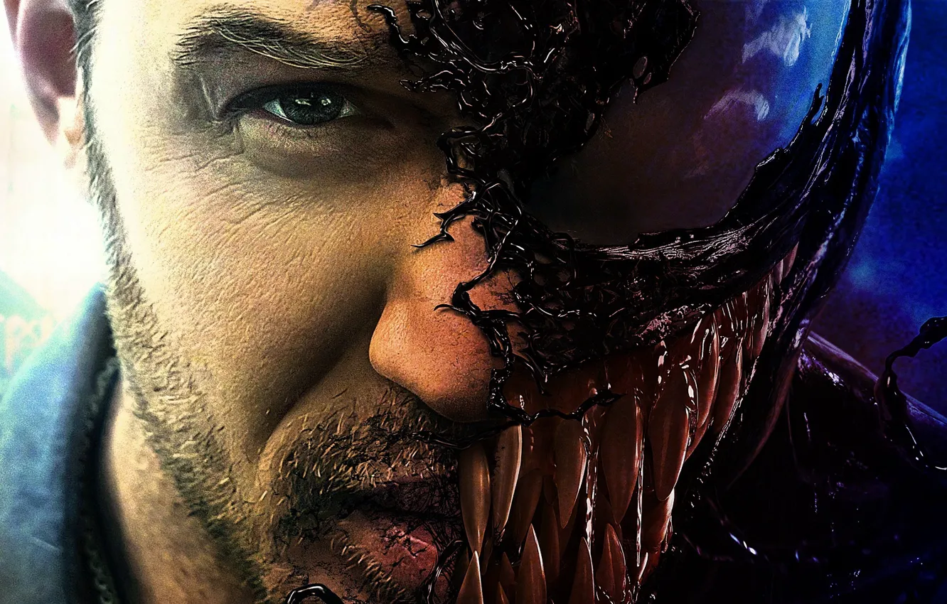 Photo wallpaper look, teeth, Tom Hardy, Venom, Venom