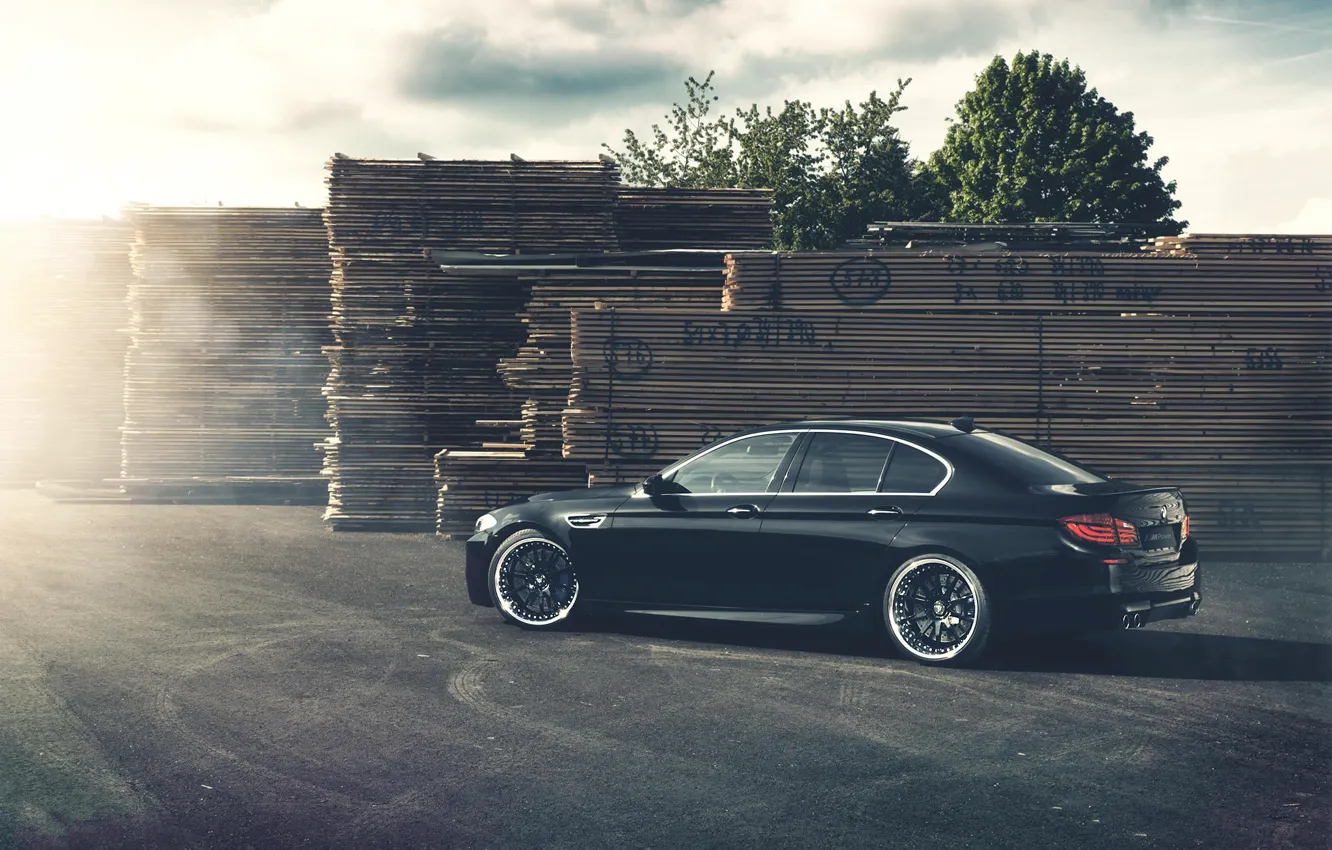 Photo wallpaper BMW, BMW, Drives, Black, 5 series, f10, Tuning