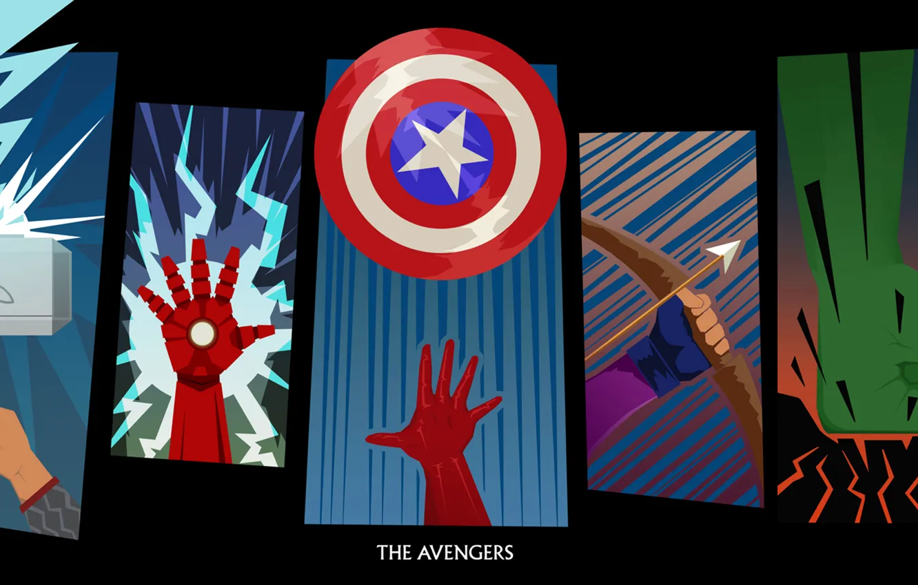 Photo wallpaper Hulk, Iron Man, Captain America, Thor, The Avengers, Hawkeye