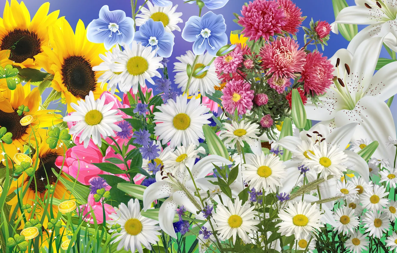 Photo wallpaper Graphics, Flowers, Spring