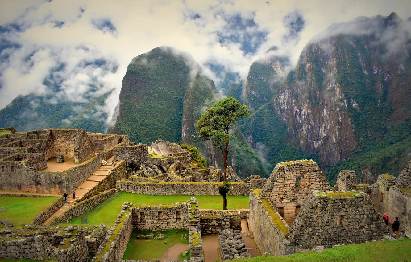 Photo wallpaper mountains, ruins, Peru, Machu Picchu