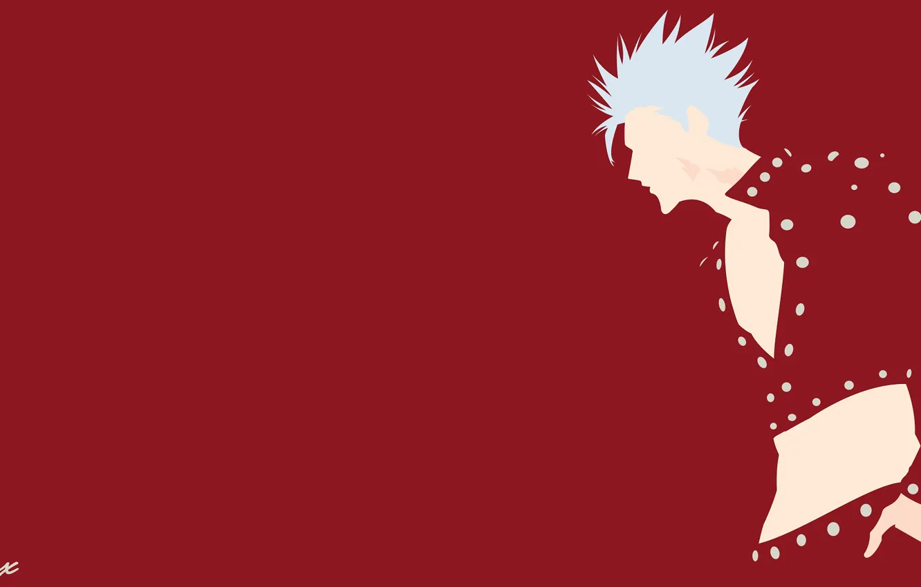 Photo wallpaper minimalism, red background, Nanatsu no Taizai, The seven deadly sins, Ban