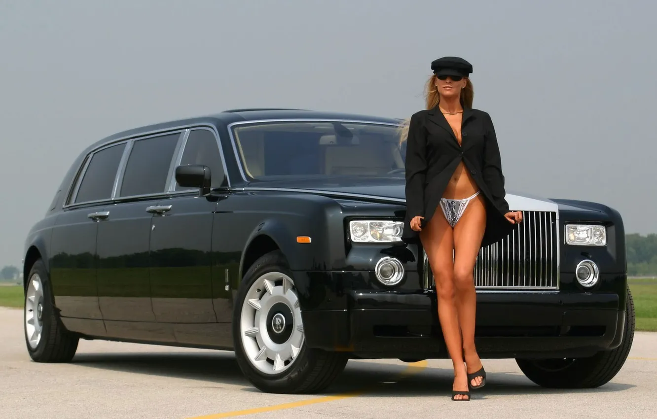 Photo wallpaper Phantom, Airport, Rolse Royce, Driver