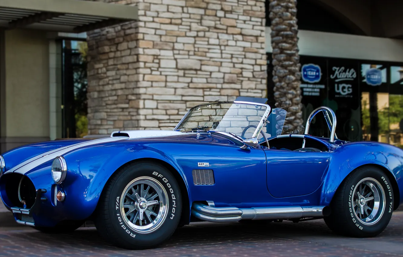 Photo wallpaper Shelby, Blue, Front, Cobra, Building, 427