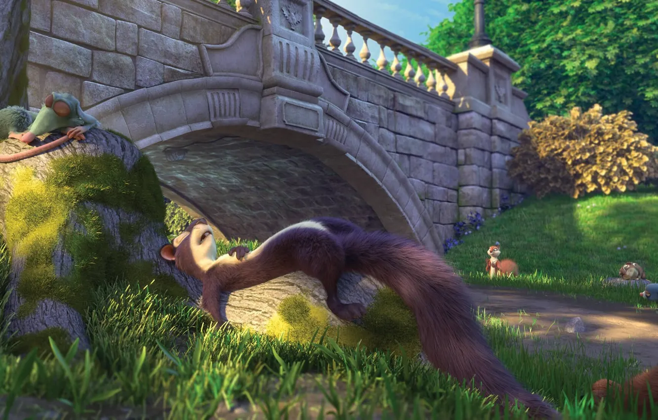 Photo wallpaper cartoon, sleeping, characters, The Nut Job 2