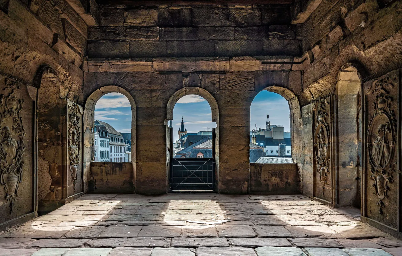 Photo wallpaper building, gate, Germany, Trier, Porta Nigra