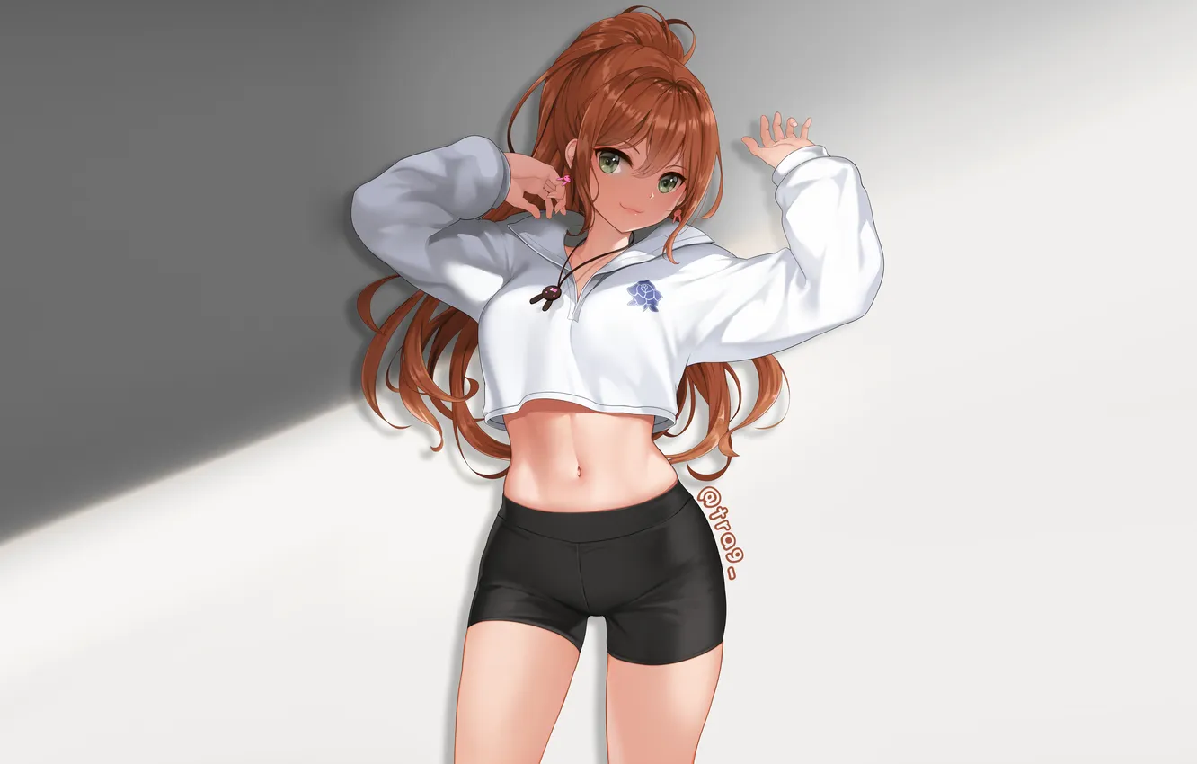 Photo wallpaper girl, shorts, anime