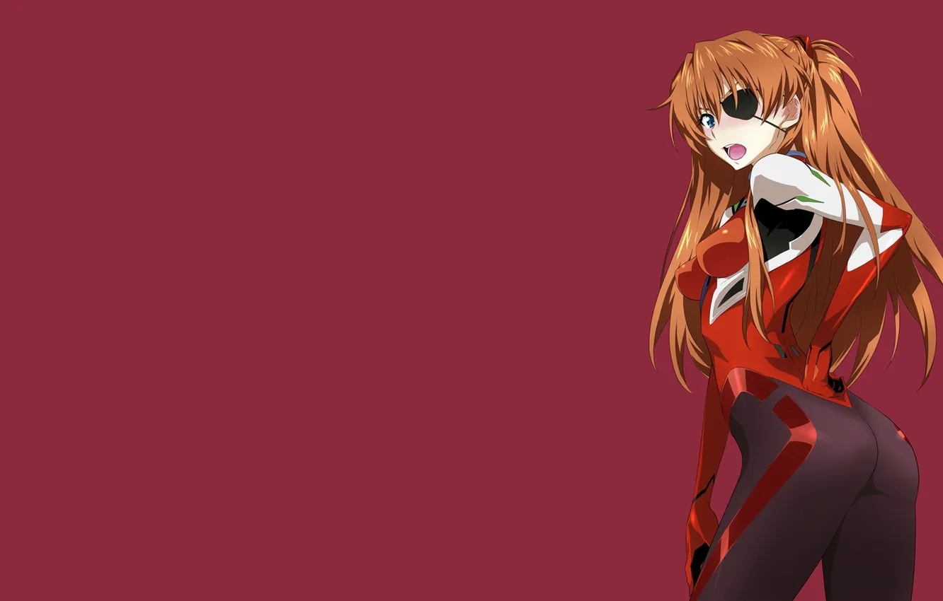 Photo wallpaper girl, minimalism, anime, Asuka Langley Soryu