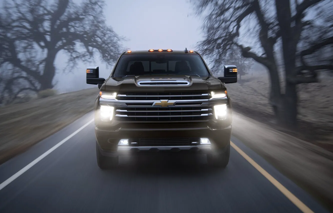 Photo wallpaper fog, Chevrolet, pickup, Silverado, High Country, 2020, 2500 Heavy Duty