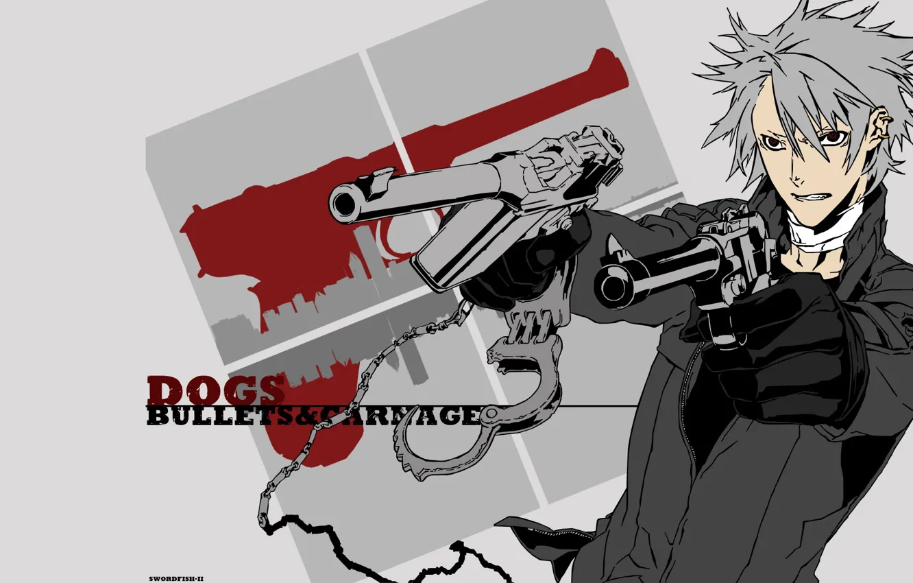 Photo wallpaper gun, anime, art, guy, DOGS:Bullets & Carnage