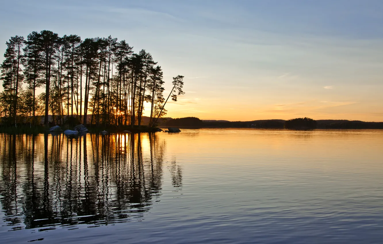 Photo wallpaper sunset, Sweden, Midnight Sun