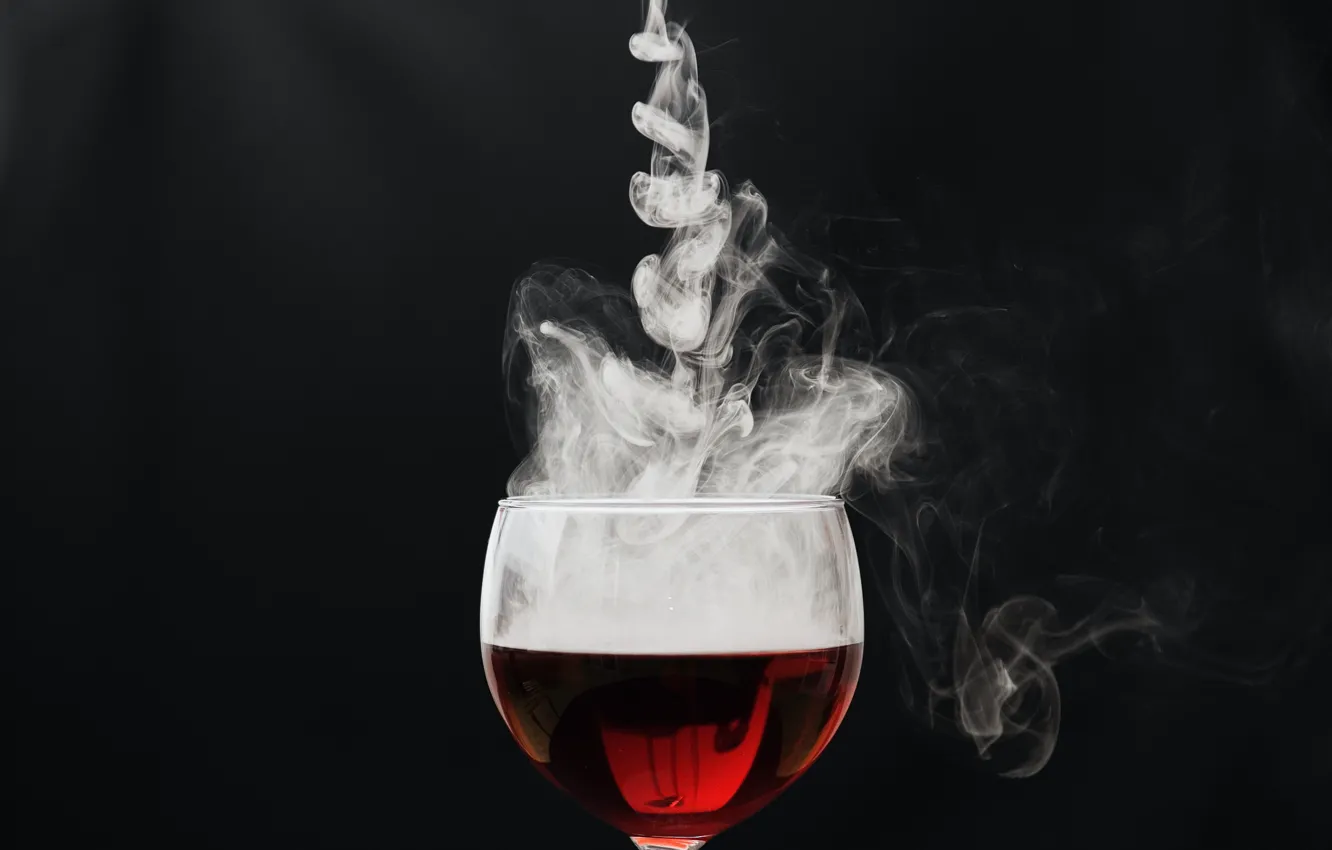 Photo wallpaper smoke, glass, cocktail, drink