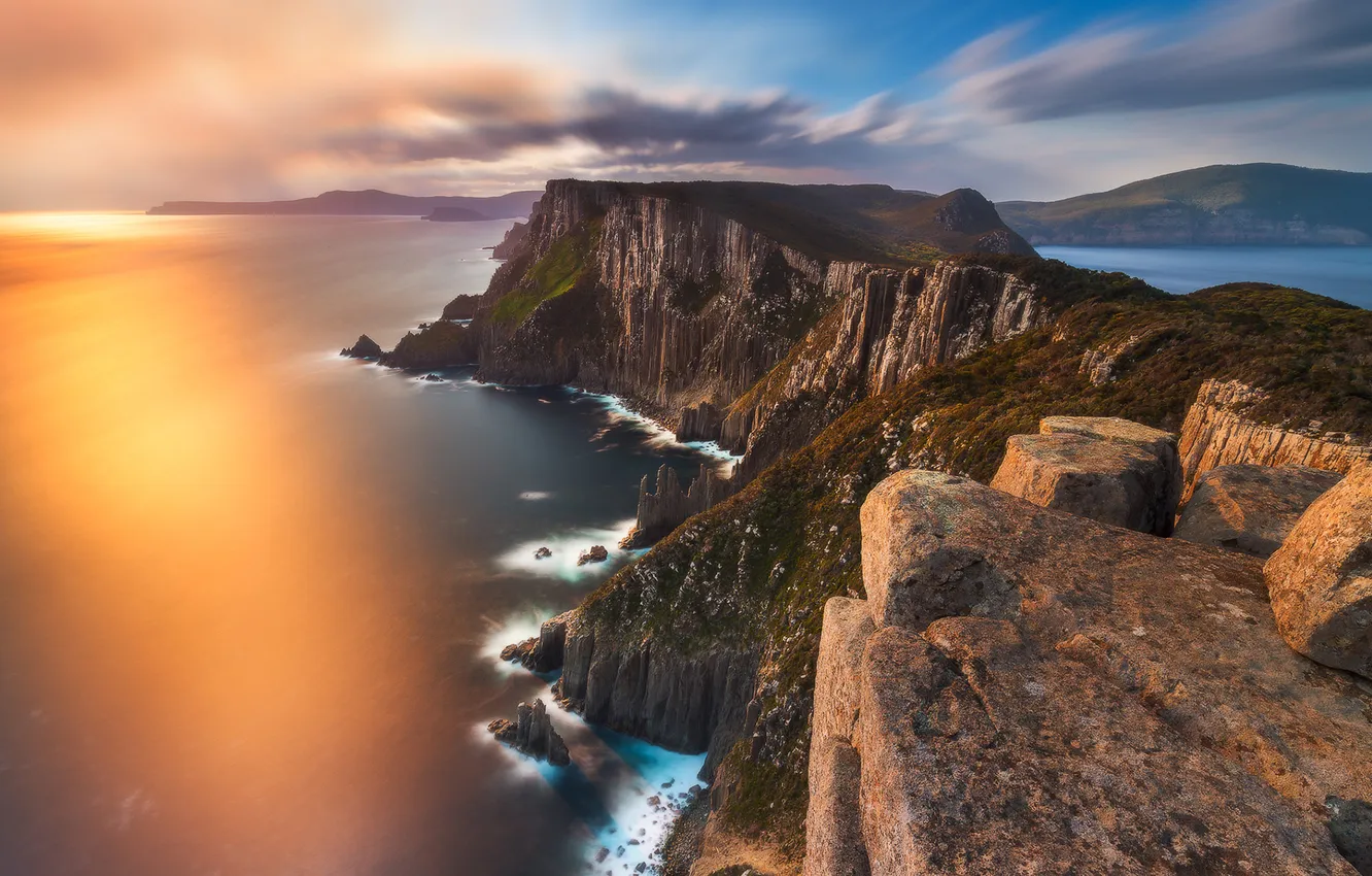 Photo wallpaper sea, the sky, rocks, Australia, Tasmania Island