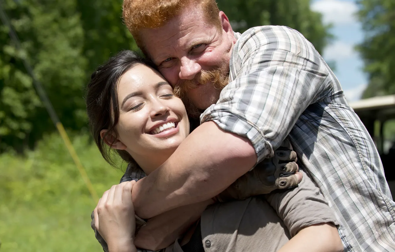Photo wallpaper The Walking Dead, The walking dead, Michael Cudlitz, Christian Serratos, Rosita, Abraham