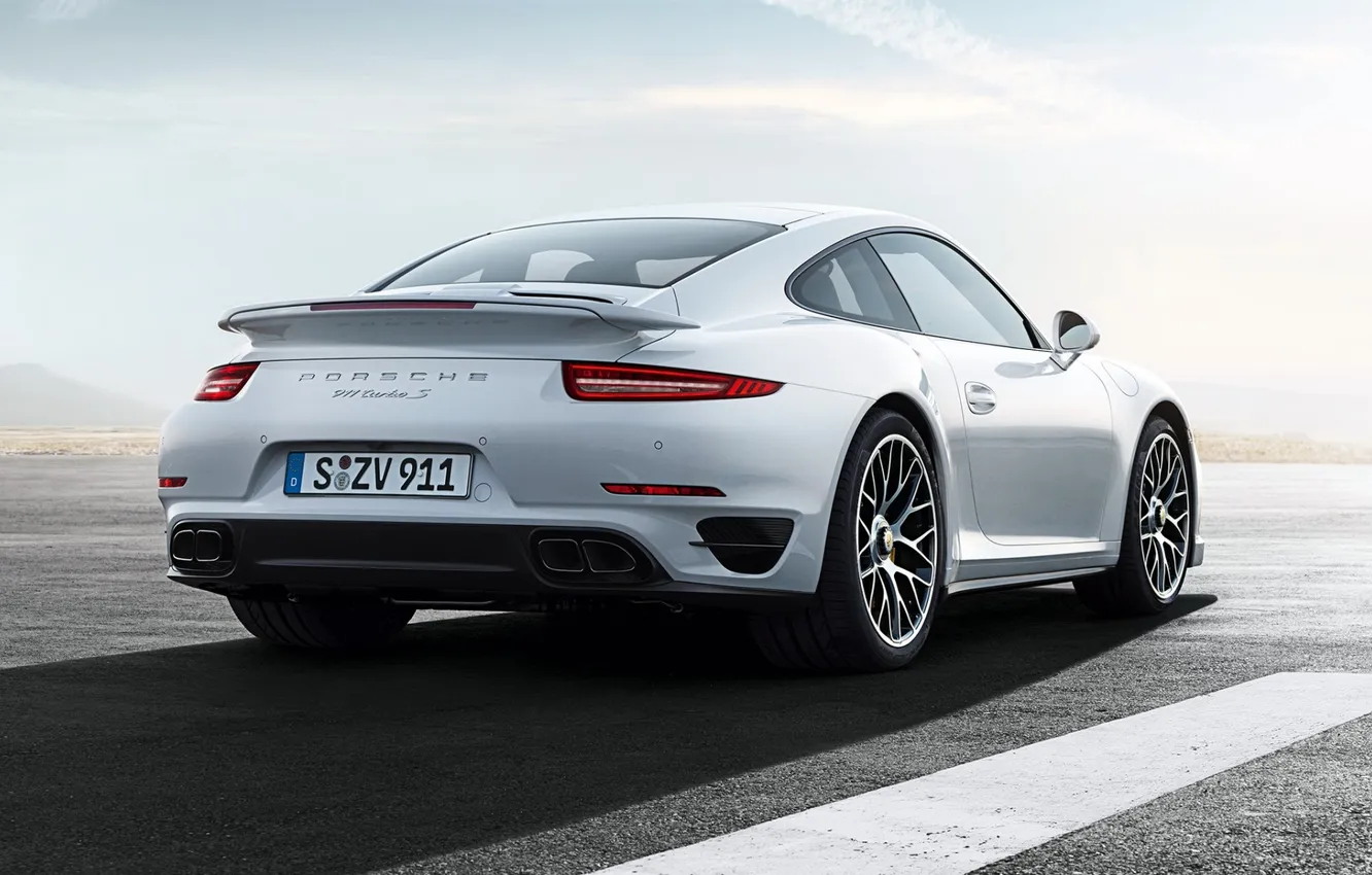 Photo wallpaper white, 911, Porsche, Porsche, rear view, Turbo, turbo
