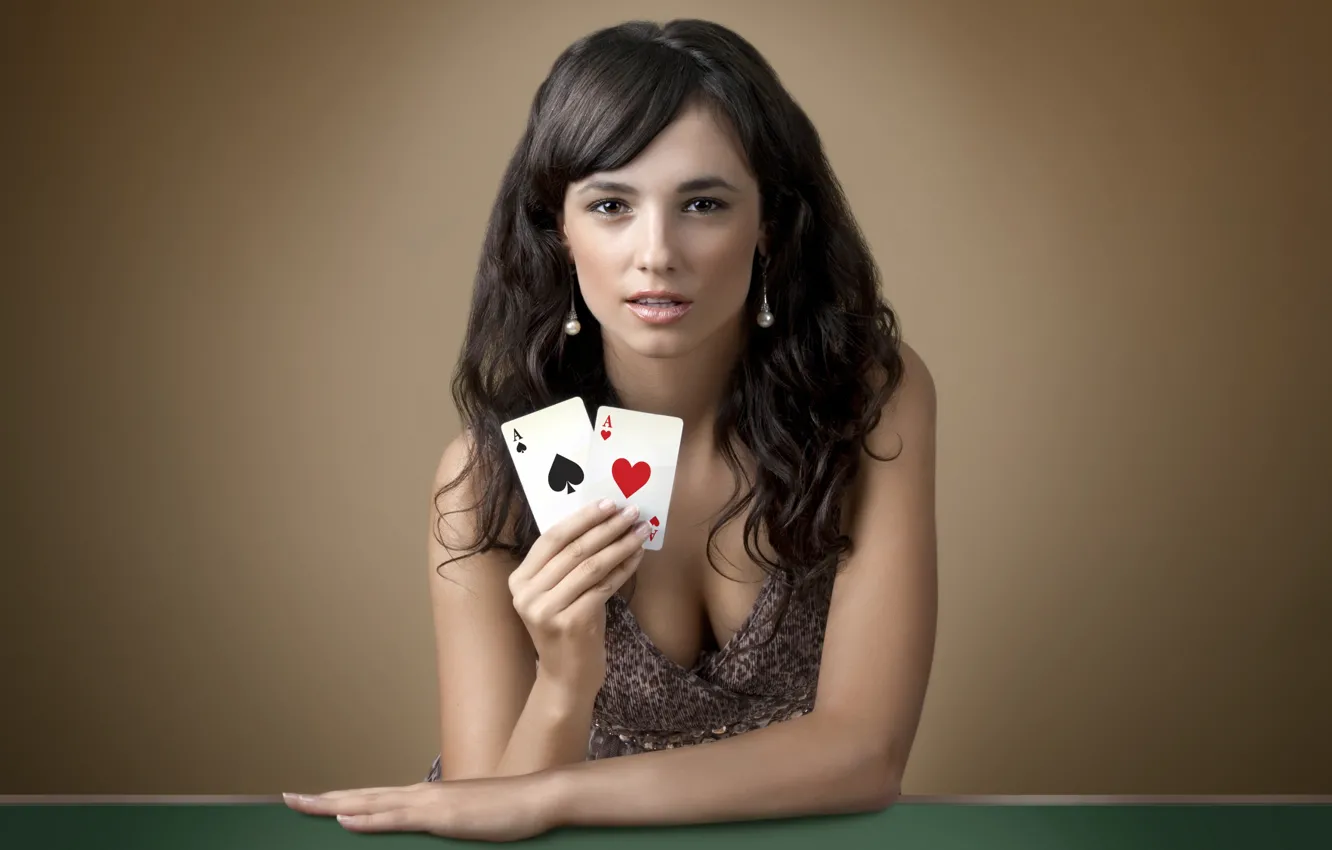 Photo wallpaper look, girl, map, brunette