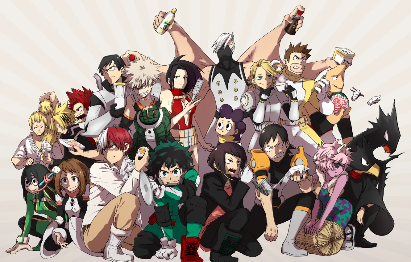 Photo wallpaper anime, hero, manga, powerful, strong, yuusha, grenade, Boku no Hero Academy