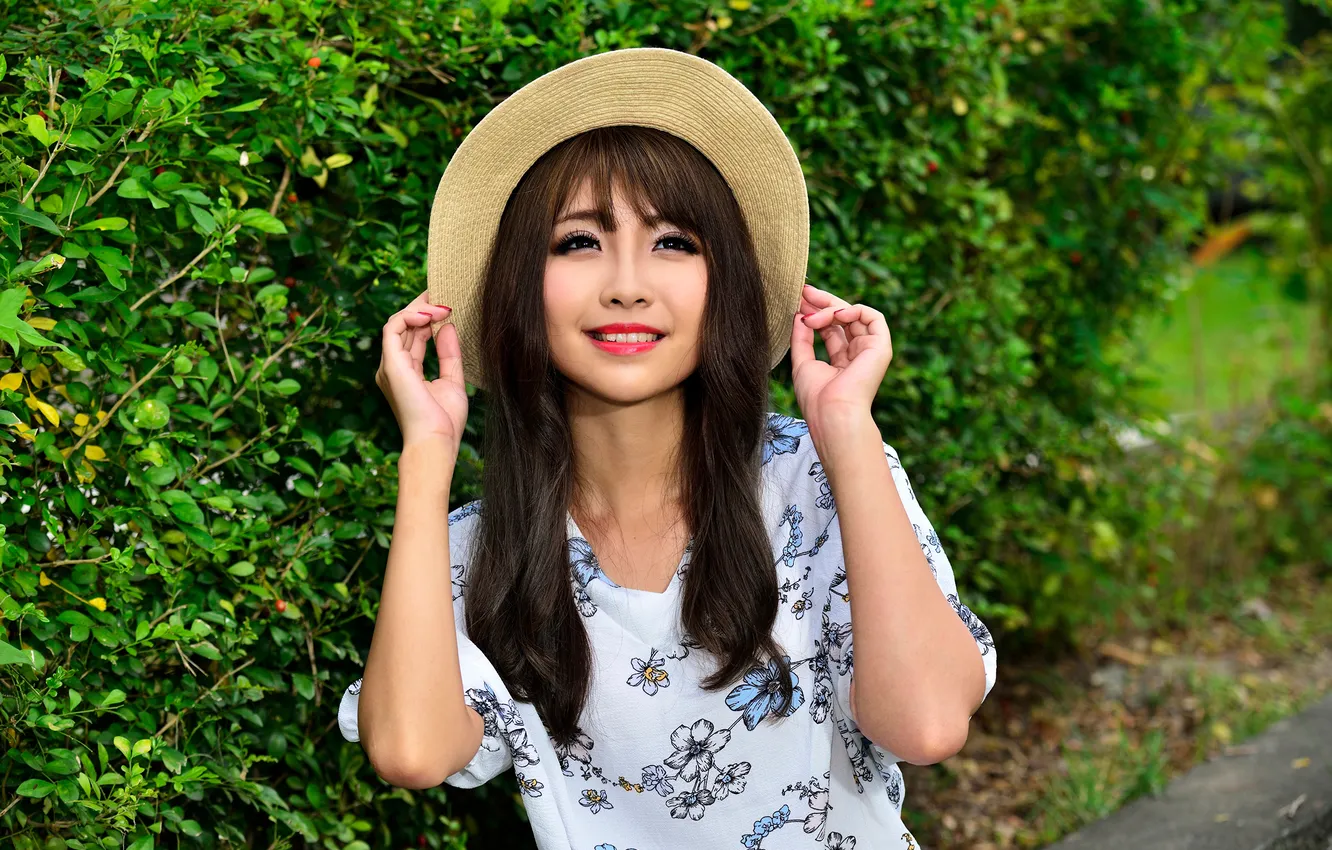Photo wallpaper hat, dress, Asian