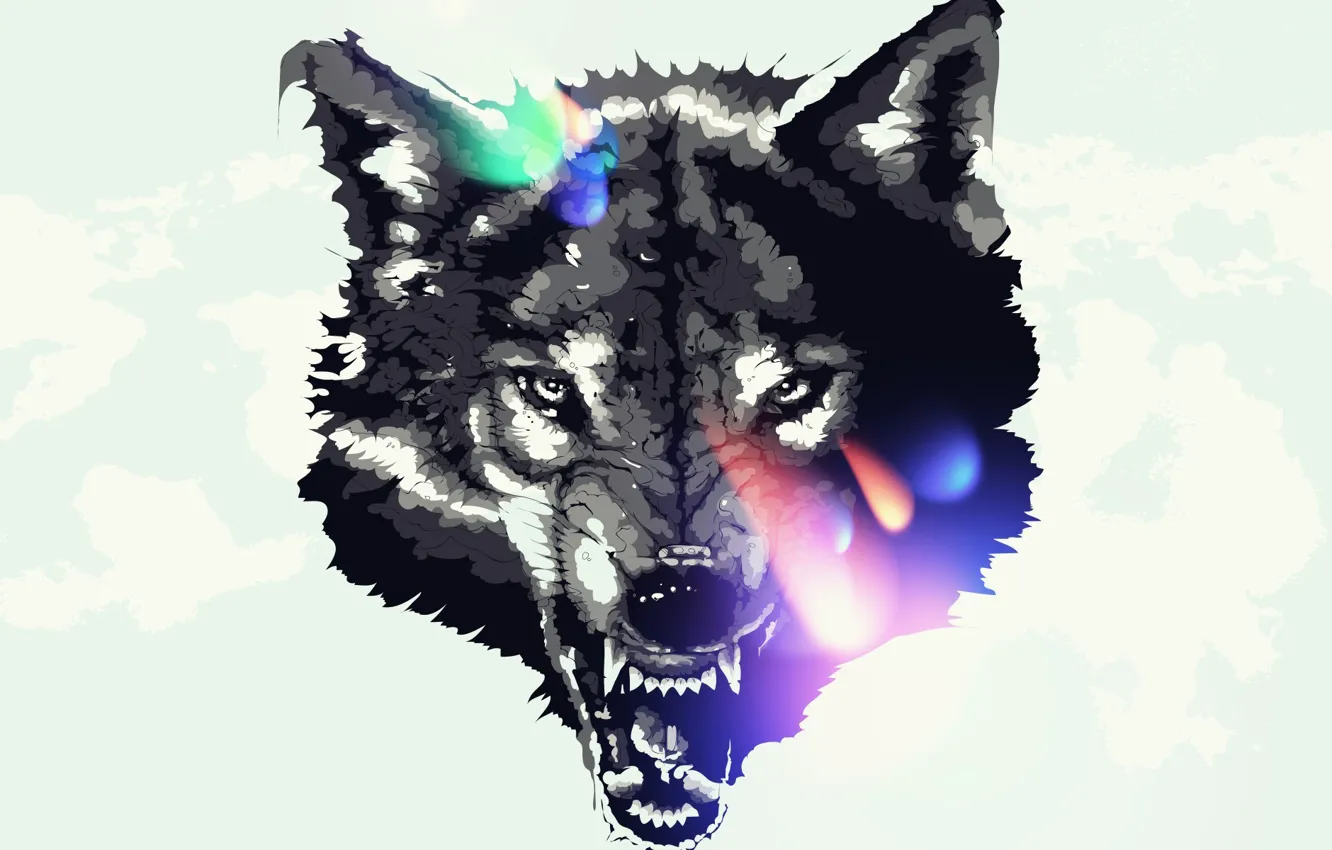 Photo wallpaper animals, wolf, art
