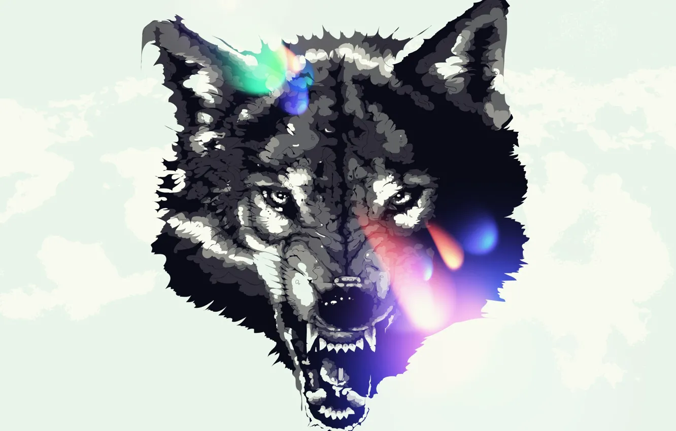 Photo wallpaper animal, wolf, art