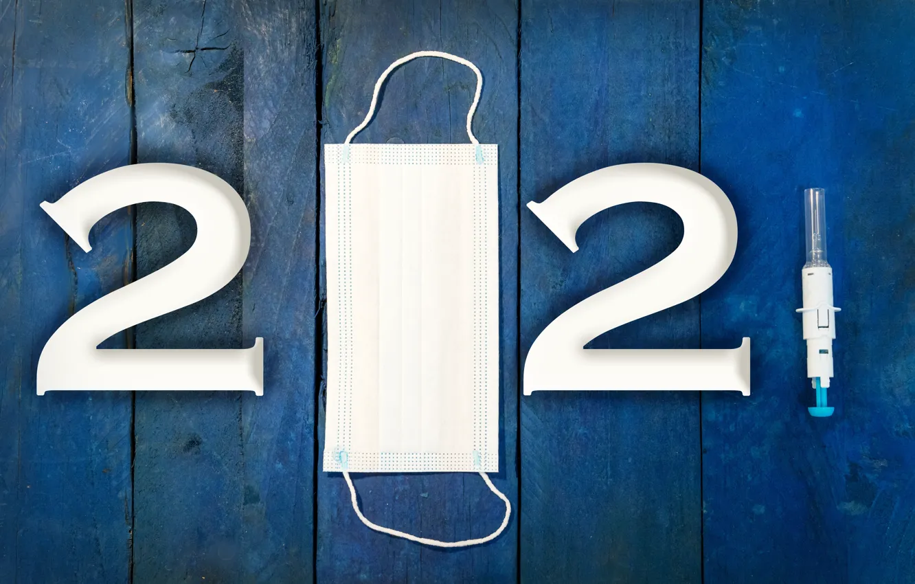 Photo wallpaper mask, syringe, 2021