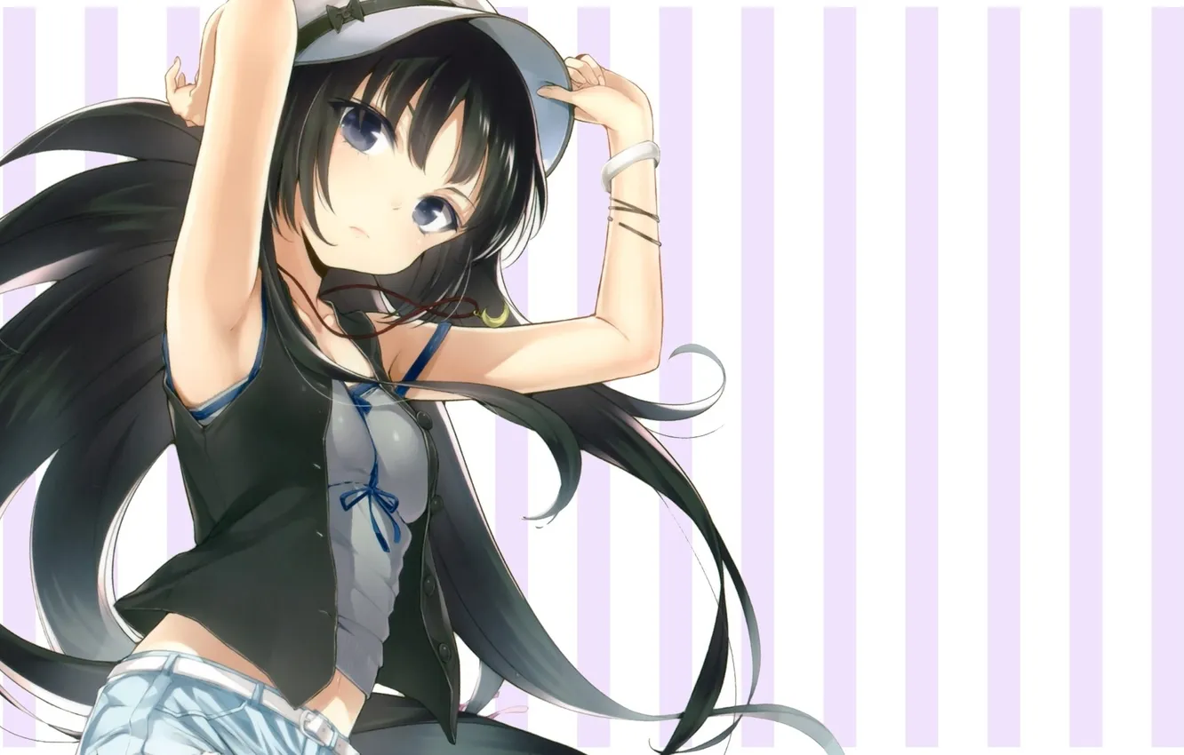 Photo wallpaper look, Girl, hat, gesture, boku wa tomodachi ga sukunai, I have a few friends, mikazuki …