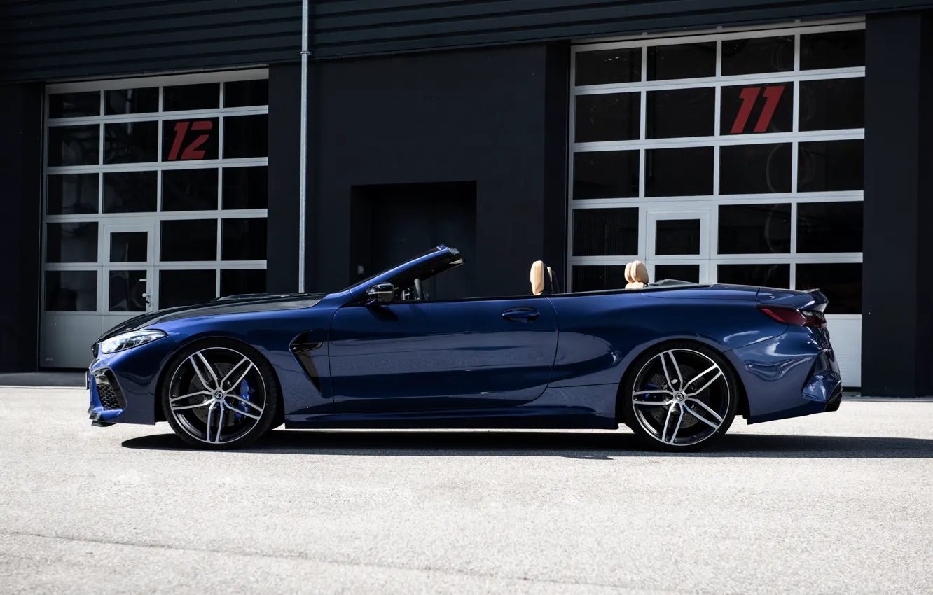 Photo wallpaper blue, BMW, convertible, G-Power, two-door, Bi-Turbo, 2020, BMW M8