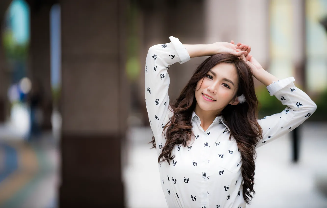 Photo wallpaper girl, Asian, cutie