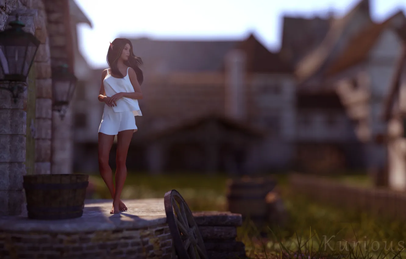 Photo wallpaper fantasy, render, elf