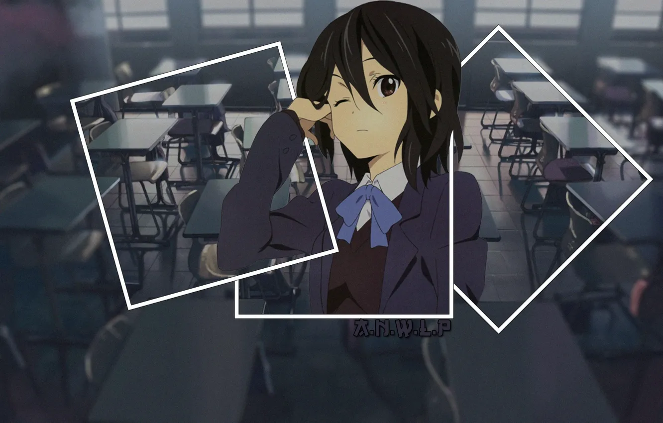 Photo wallpaper girl, anime, class, school, office, madskillz, the heart connection, Inaba Himeko
