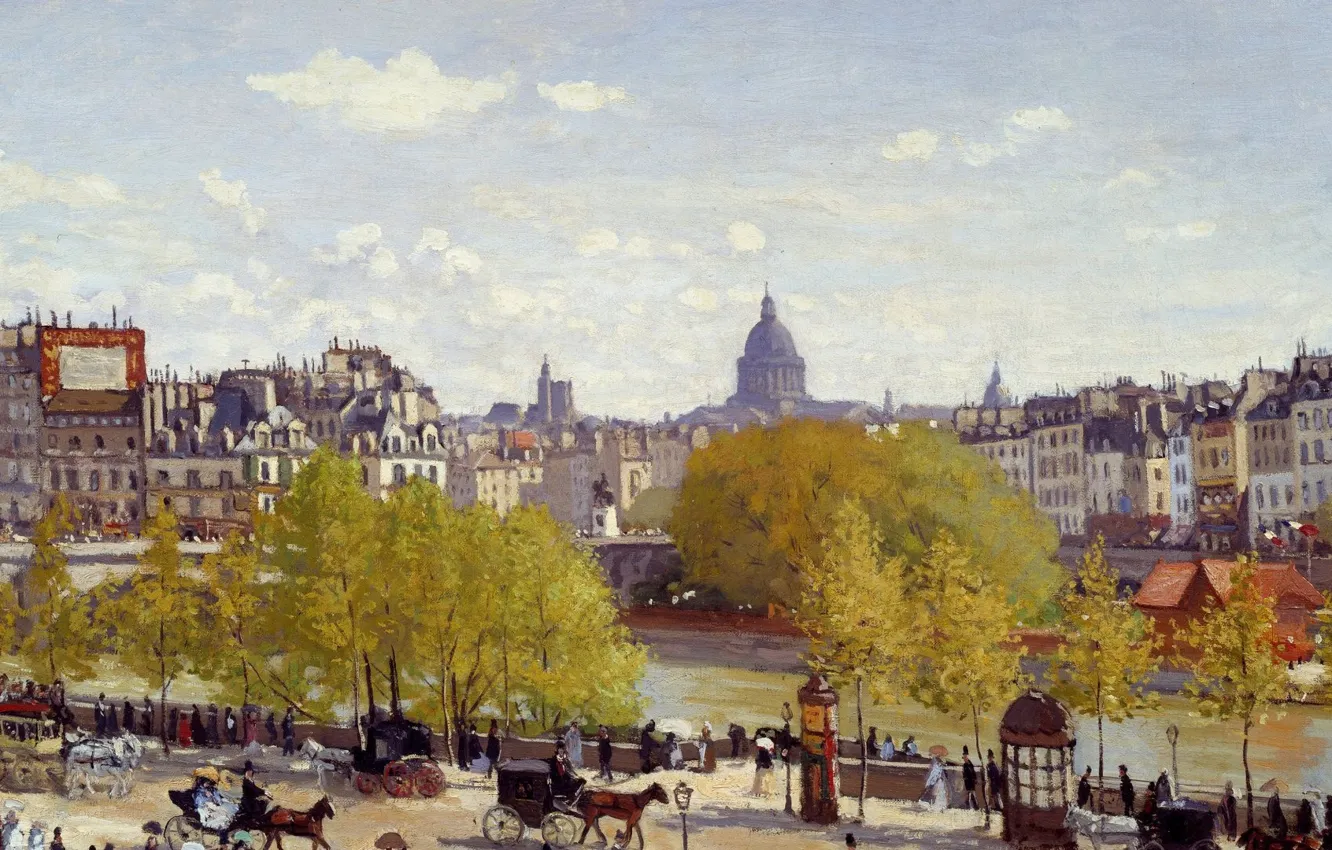 Photo wallpaper painting, Claude Monet, wharf, du louvre, oil painting