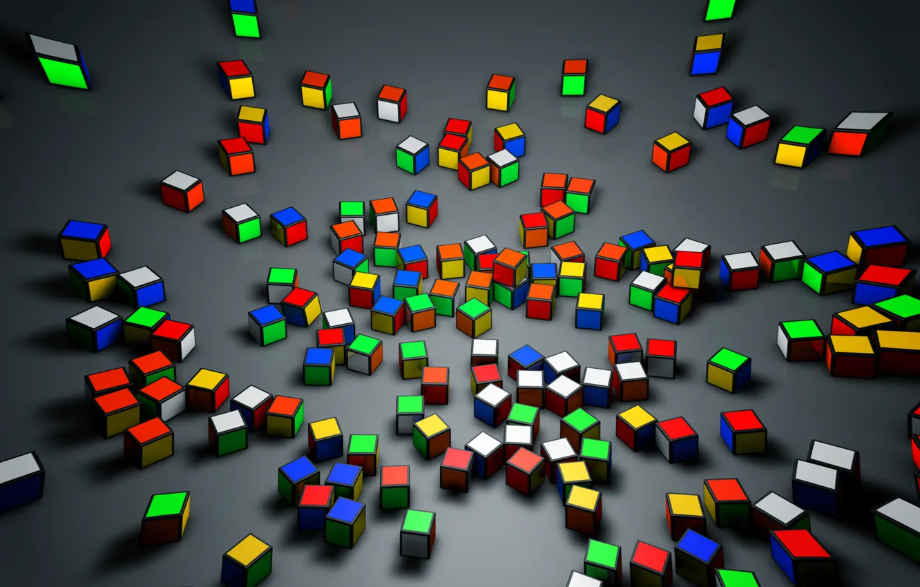 Photo wallpaper rendering, cinema, cinema 4d, cube, Rubik's cube, rendering, Rubik, cube