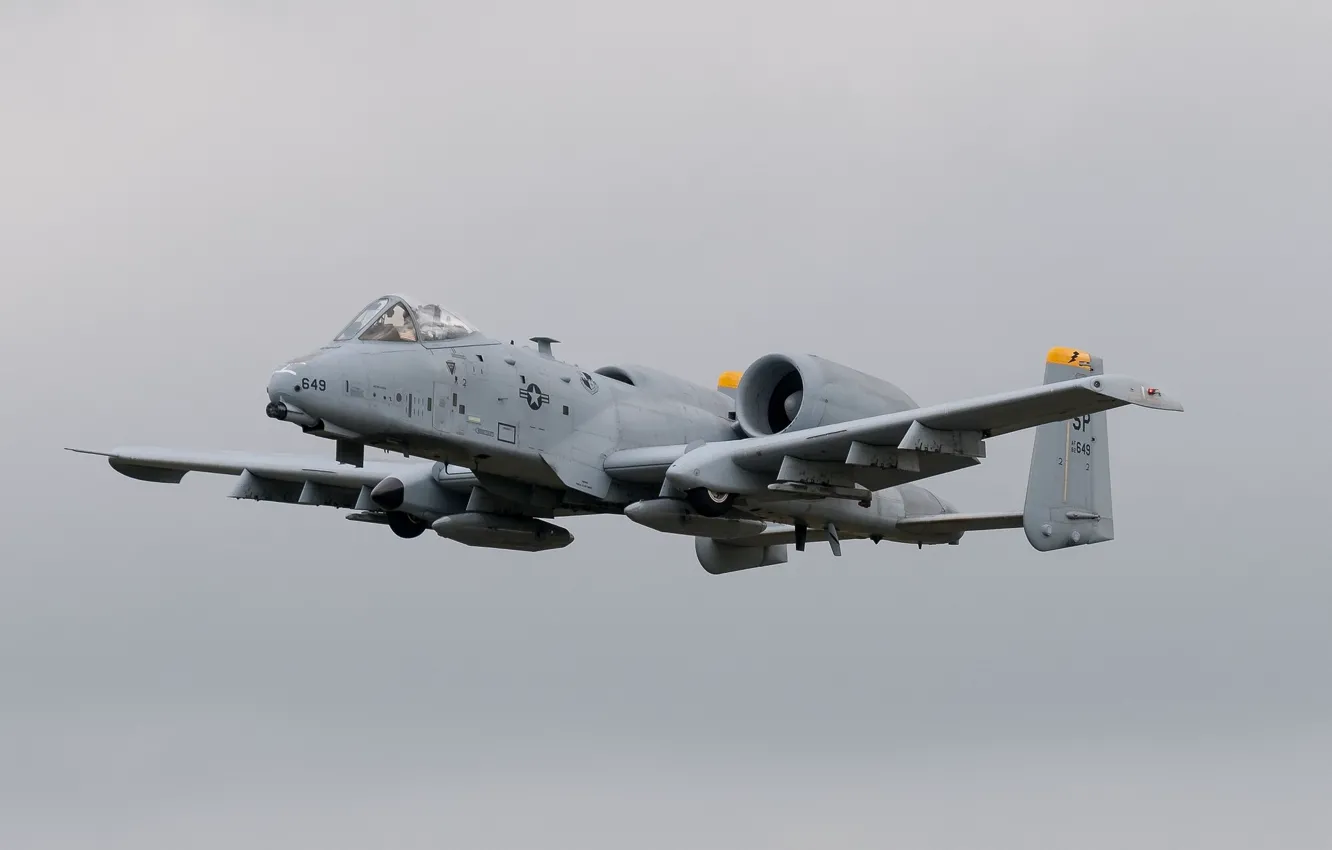 Photo wallpaper the sky, grey, A-10C Thunderbolt II, combat aircraft