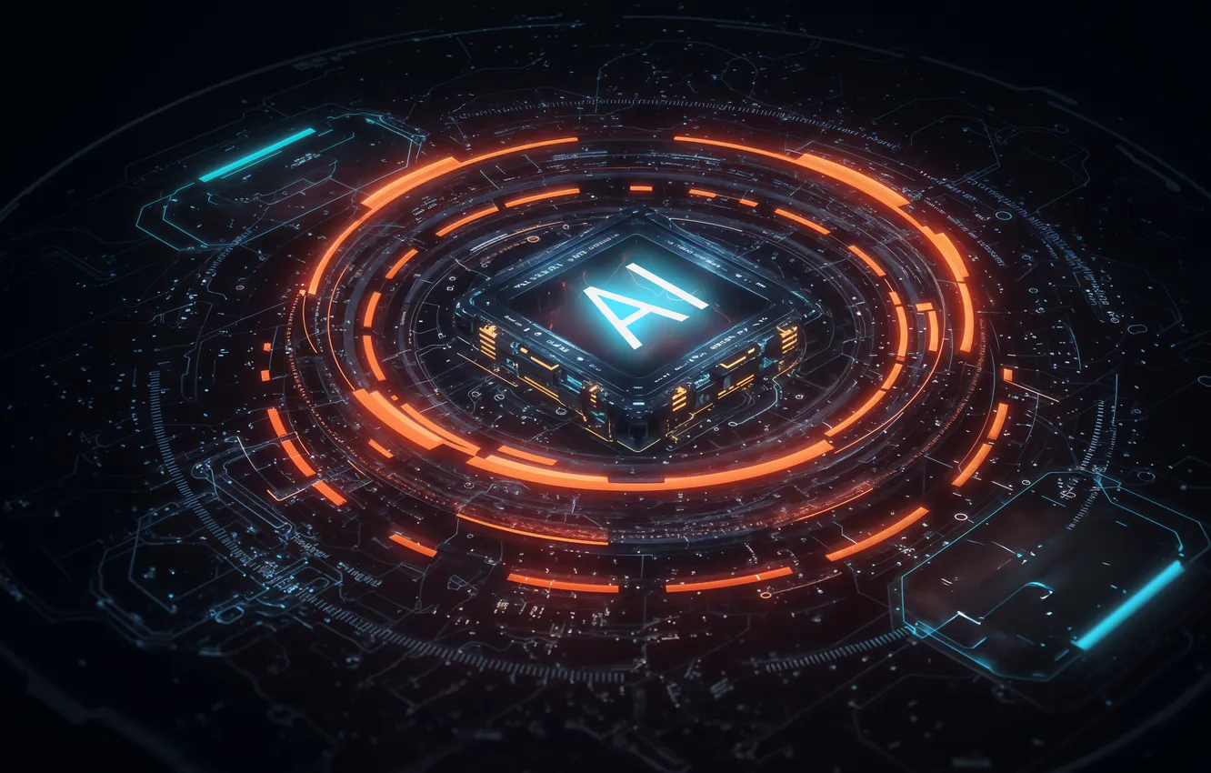 Photo wallpaper board, Circuit, Chip