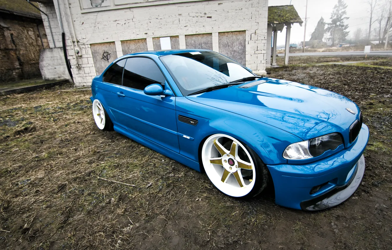 Photo wallpaper BMW, BMW, blue, tuning, E46