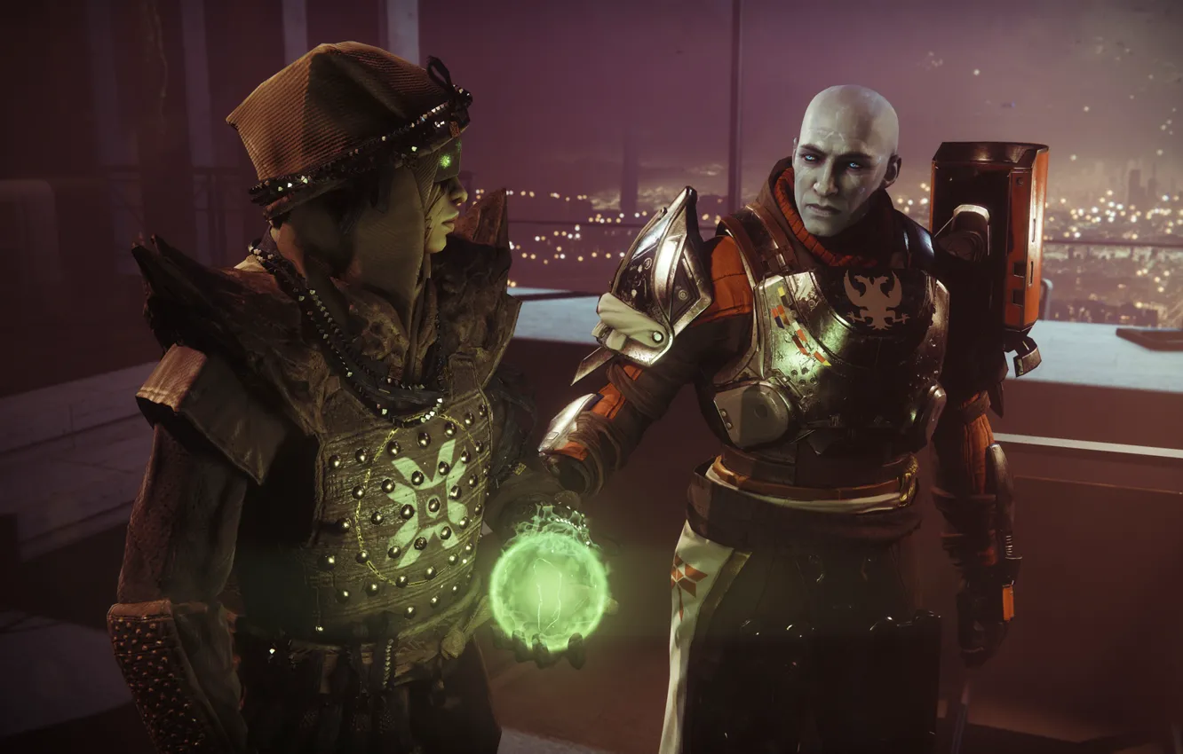 Photo wallpaper girl, male, sphere, Destiny 2, Destiny 2: Shadowkeep