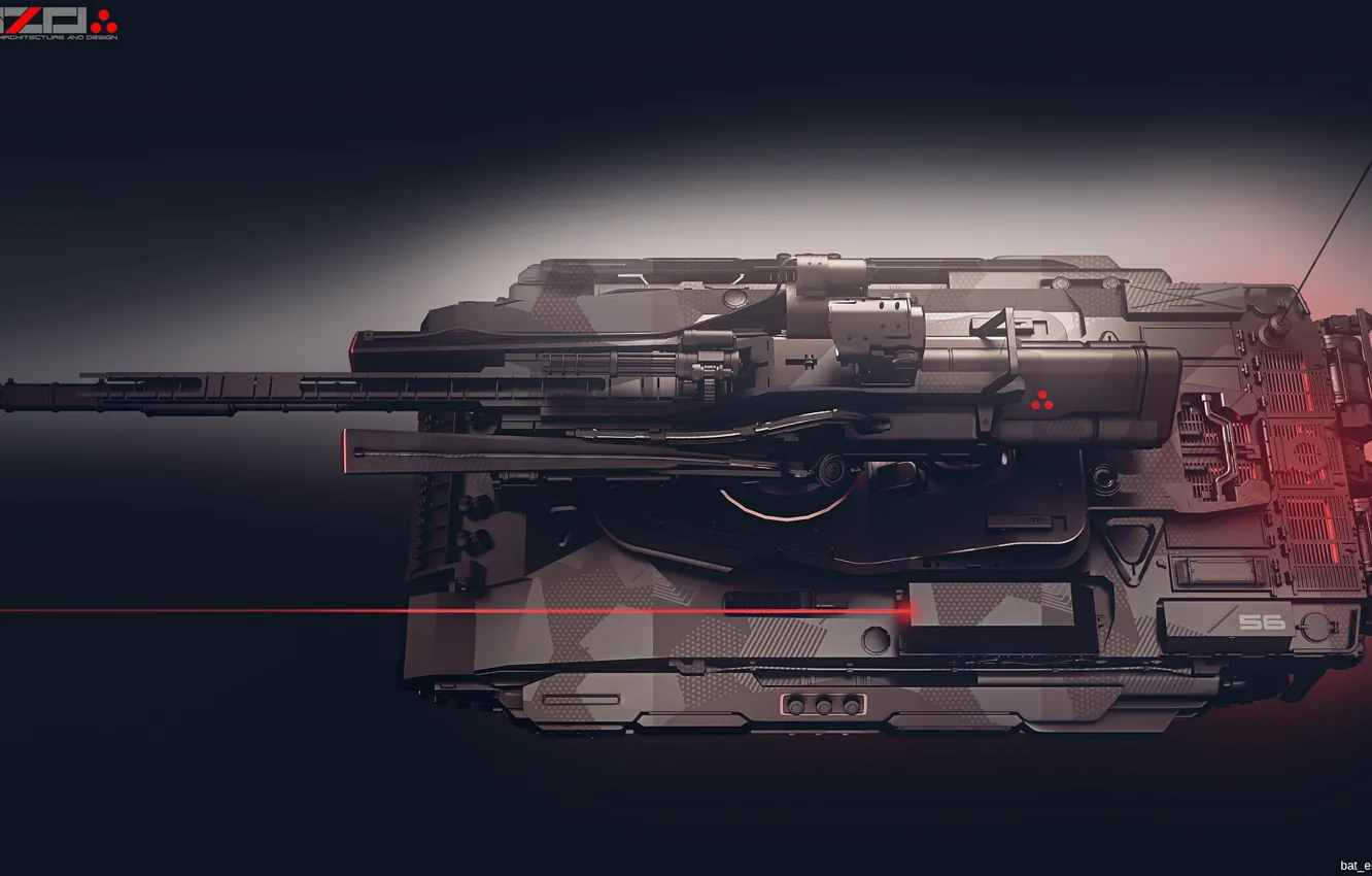 Photo wallpaper tank, laser, Light tank concept