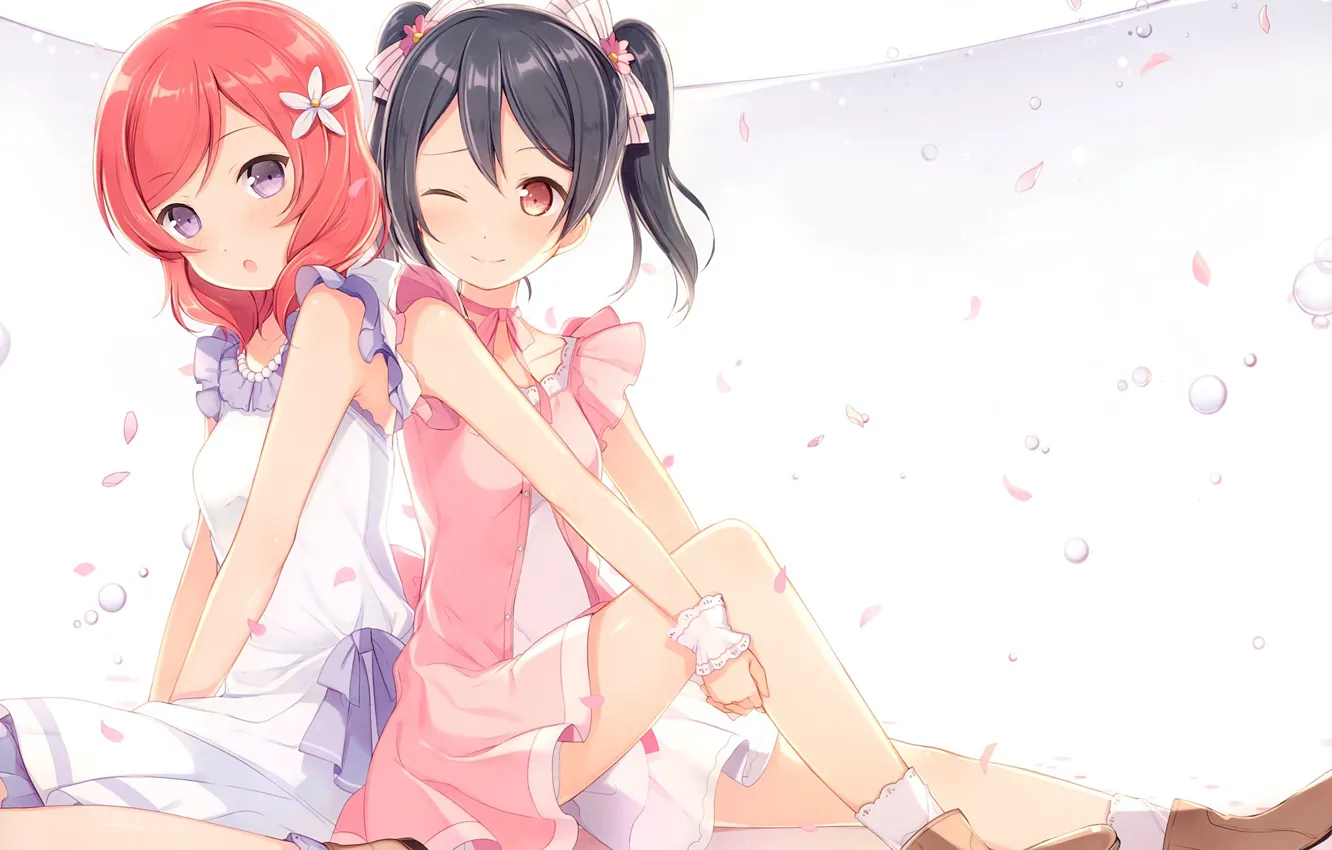 Photo wallpaper look, girls, anime, love live! school idol project