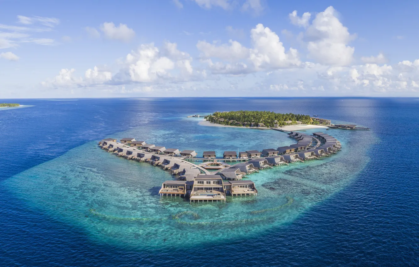 Photo wallpaper ocean, Maldives, St. Regis resort, Vommuli Island