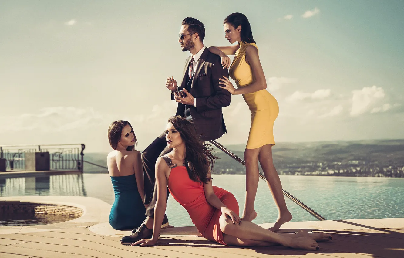 Photo wallpaper girl, style, dress, costume, male