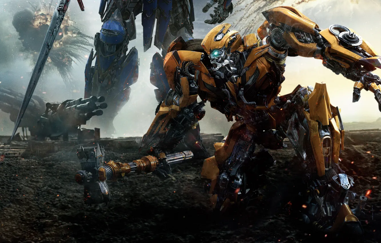 Photo wallpaper the film, movie, Optimus Prime, Bumblebee, Transformers: The Last Knight, Transformers: the Last knight