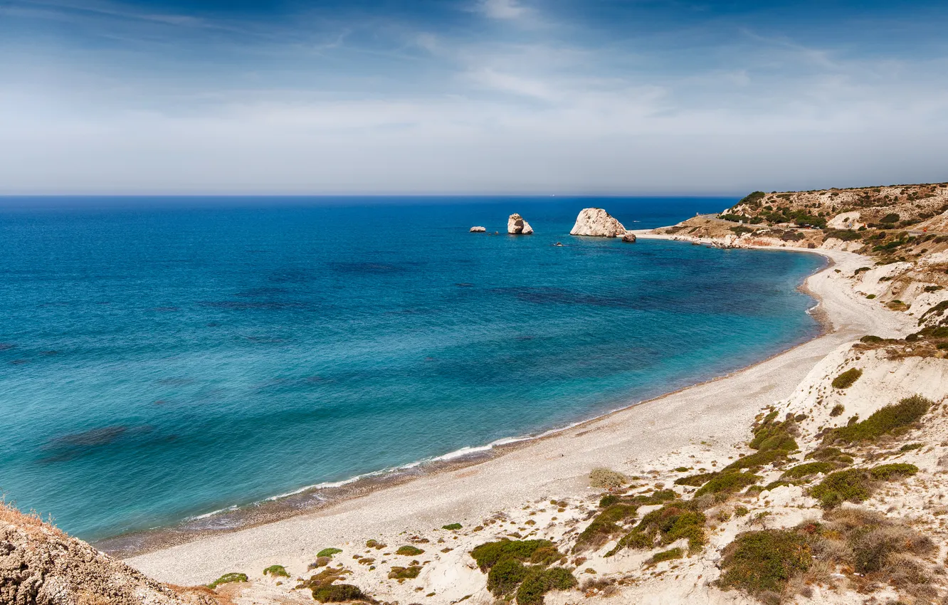 Photo wallpaper sand, sea, beach, shore