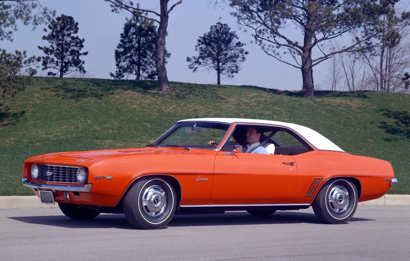 Photo wallpaper retro, Chevrolet, 1969, Camaro, Chevrolet, 327
