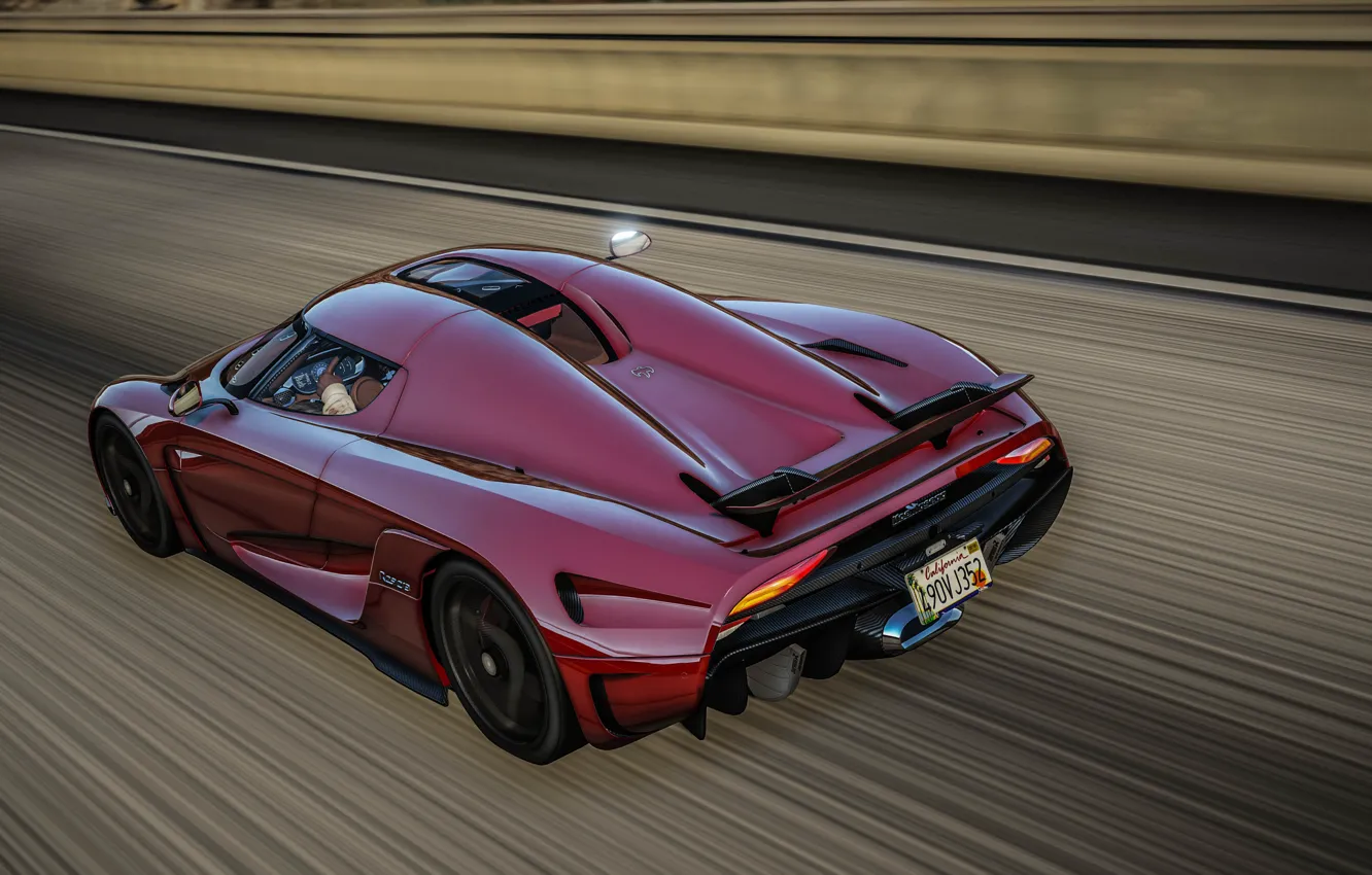 Photo wallpaper road, speed, supercar, Grand Theft Auto V, Koenigsegg Regera